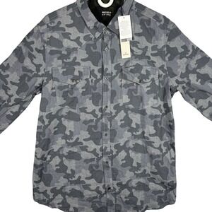 NEW Buffalo David Bitton Camo Shirt Long Sleeve Men's Large Button Up Msrp $99
